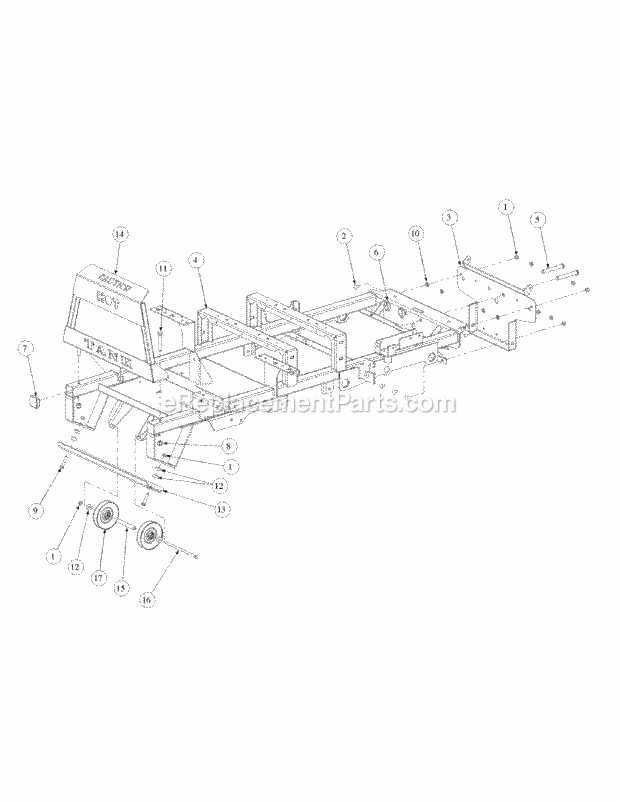 Frame Assembly Diagram and Parts List for M60-KW 53BB5GFX750 Cub Cadet Sprayer